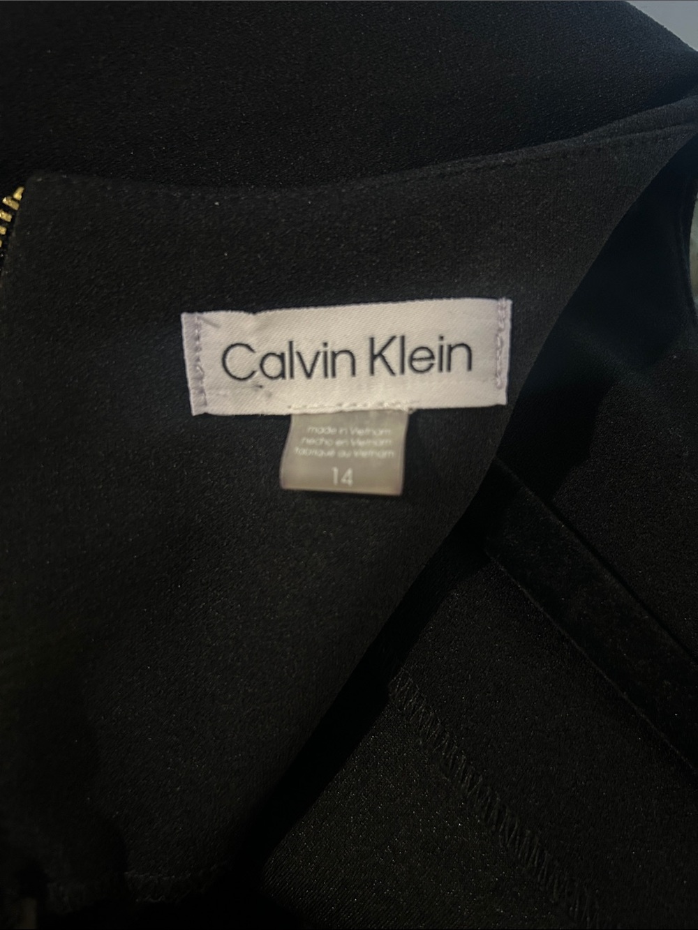 NWT Calvin Klein Black Belted Dress size 14 - Picture 10 of 10